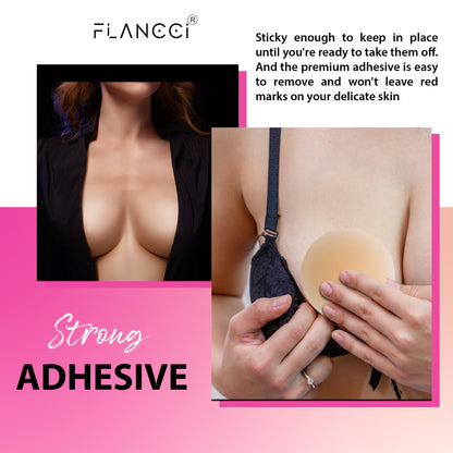 Nipple Cover Silicone Nipple Pasties for Women, Pasties Nipple Covers Sticky Boobs, Reusable Waterproof Breast Petals Nippies lift Cups, Adhesive Silicone Breast Pasties Invisible Bra (One-Pair)