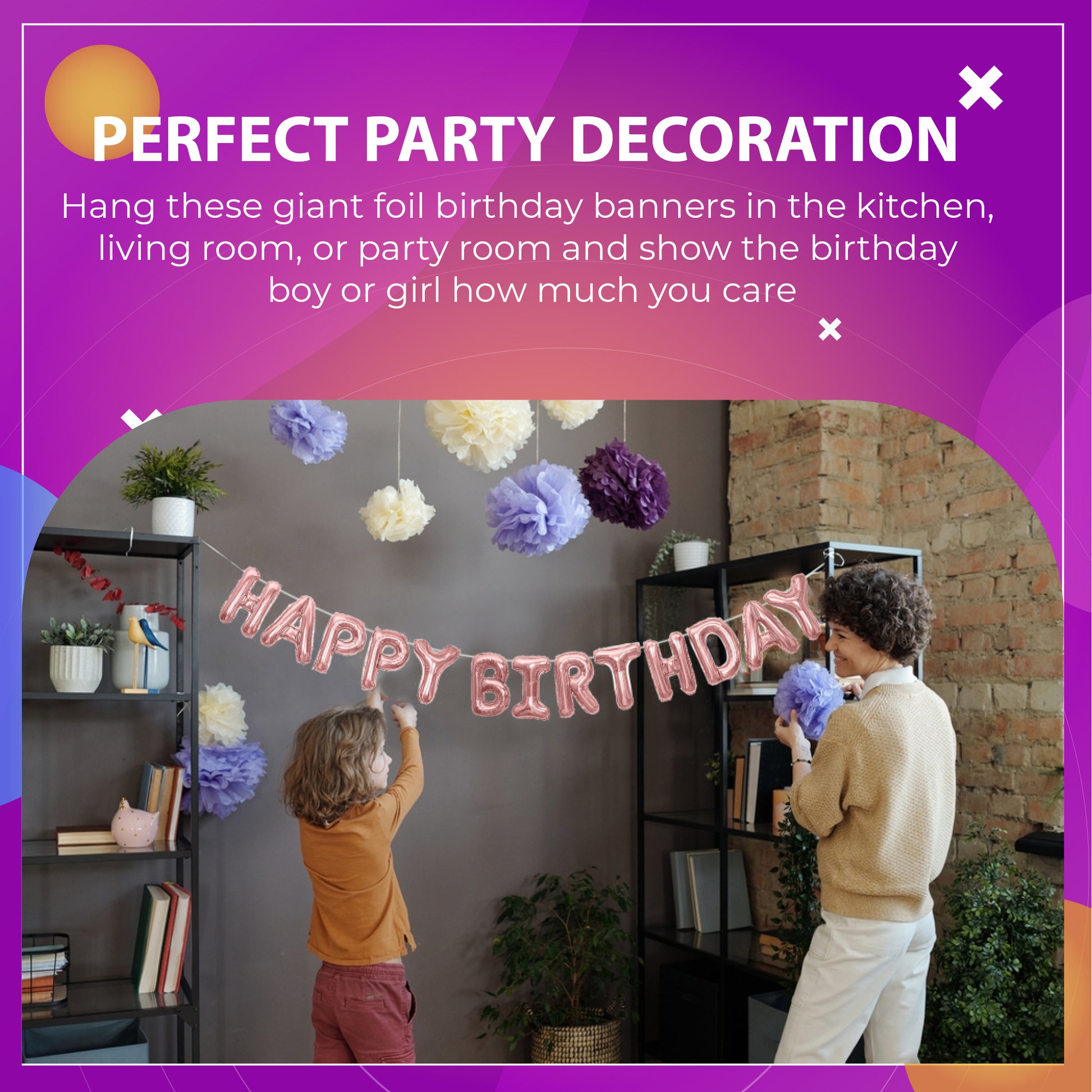 Happy Birthday Banner 3D Balloon (3D Bronze) – FLANCCI