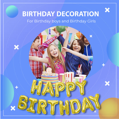 Happy Birthday Banner 3D Balloon (3D Gold) - FLANCCI