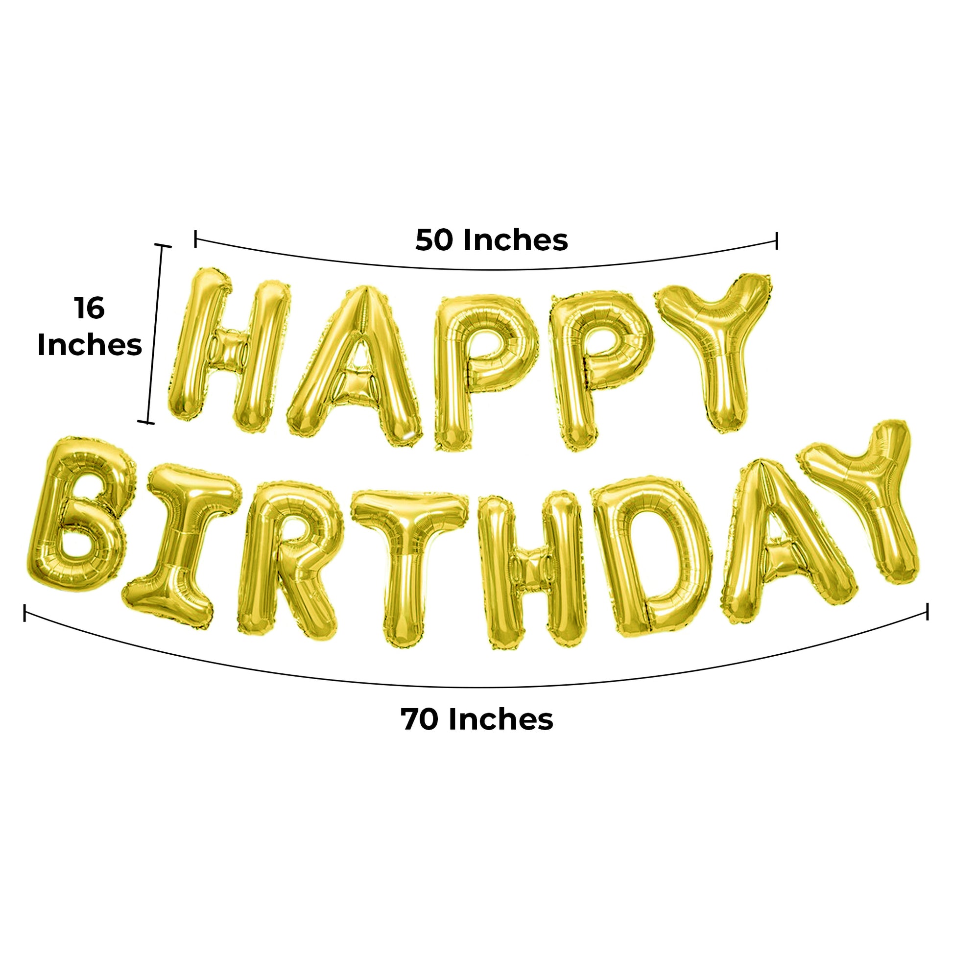 Happy Birthday Banner 3D Balloon (3D Gold) – FLANCCI