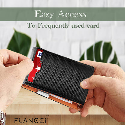 Mens Slim Wallet with Money Clip - FLANCCI